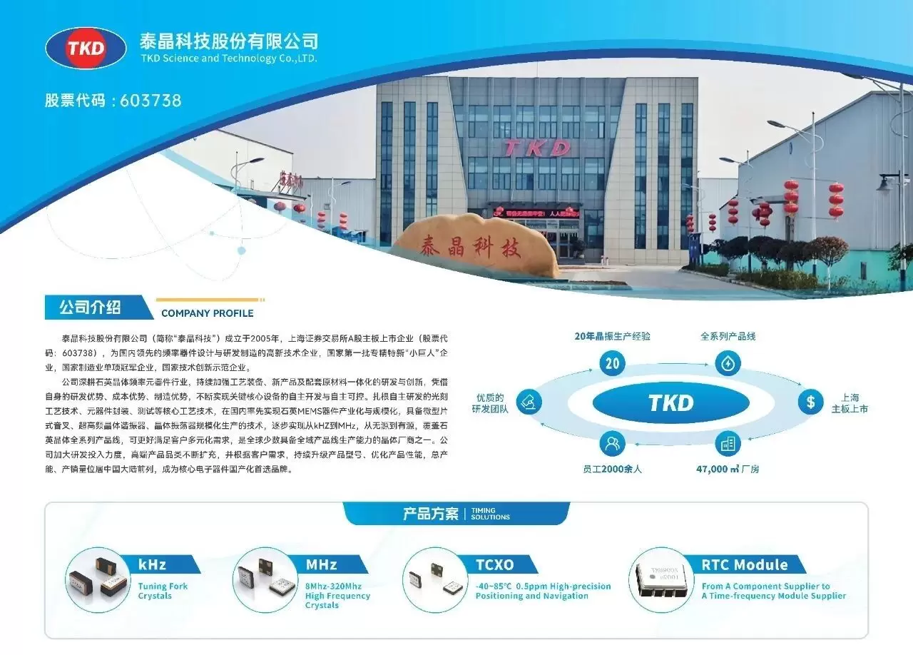 泰晶科技携带全系列时频元器件解决方案精彩亮相