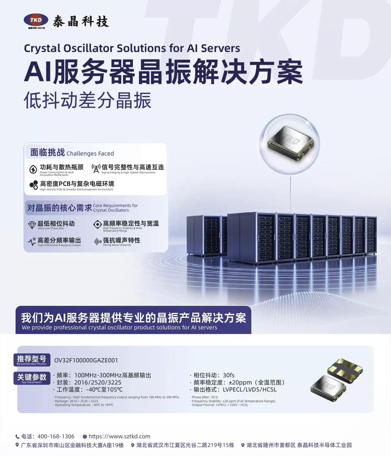 泰晶科技AI 服务器晶振方案:算力时代的时频底座 泰晶科技AI 服务器晶振方案:算力时代的时频底座