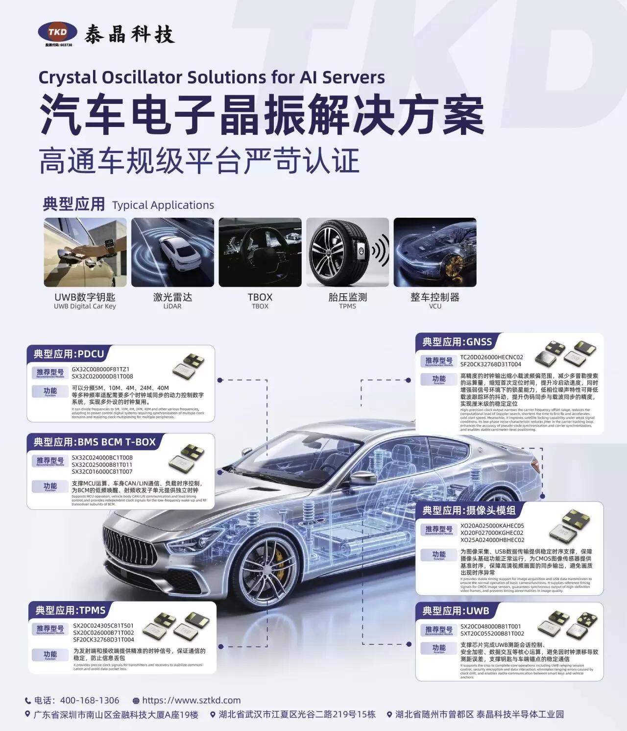 泰晶科技汽车电子晶振方案:车规级高可靠时钟保障 泰晶科技汽车电子晶振方案:车规级高可靠时钟保障